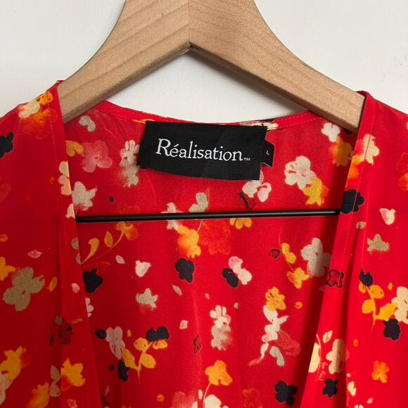 Realisation Par The Teale in Rouge Fleur 100% Silk Dress Size Large - Picture 7 of 11